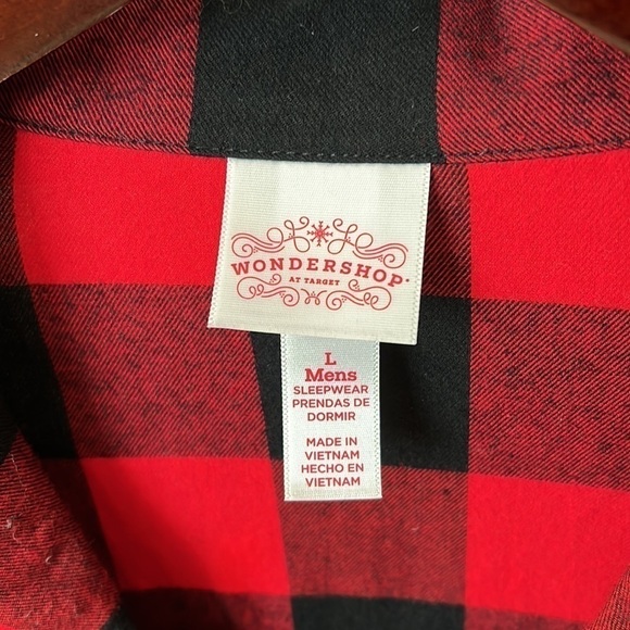 NWOT Wondershop SOFT men’s black and red buffalo check plaid flannel shirt, L - Picture 2 of 12